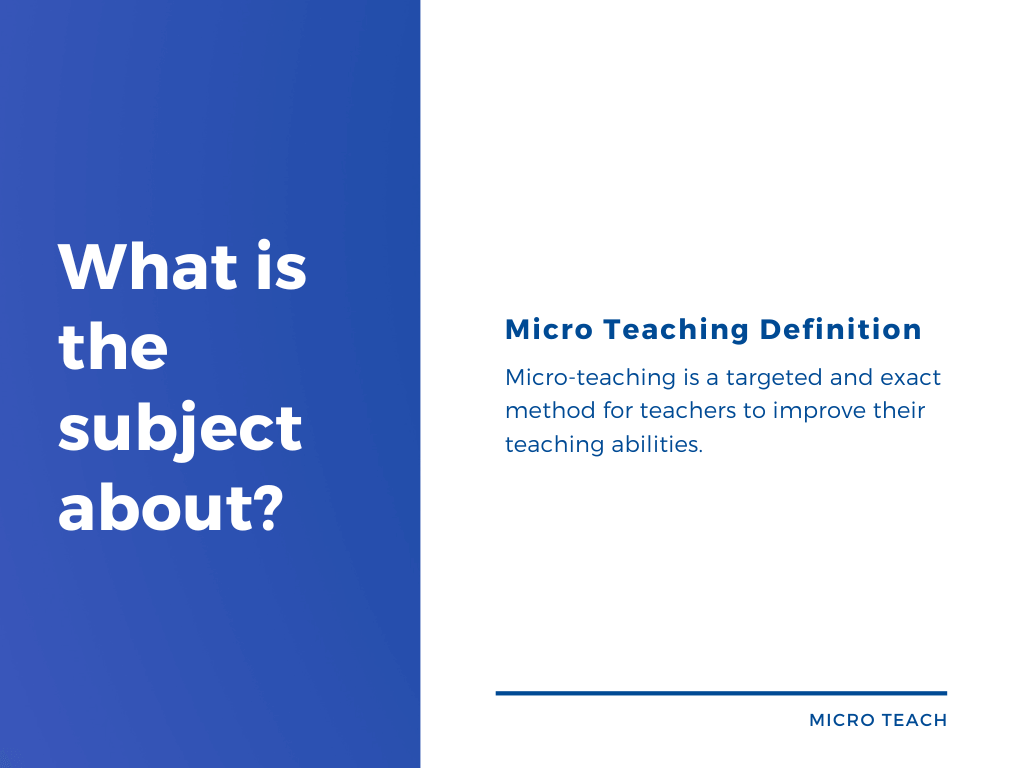 Micro Teaching