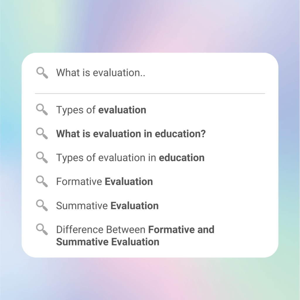 evaluation and types of evaluation